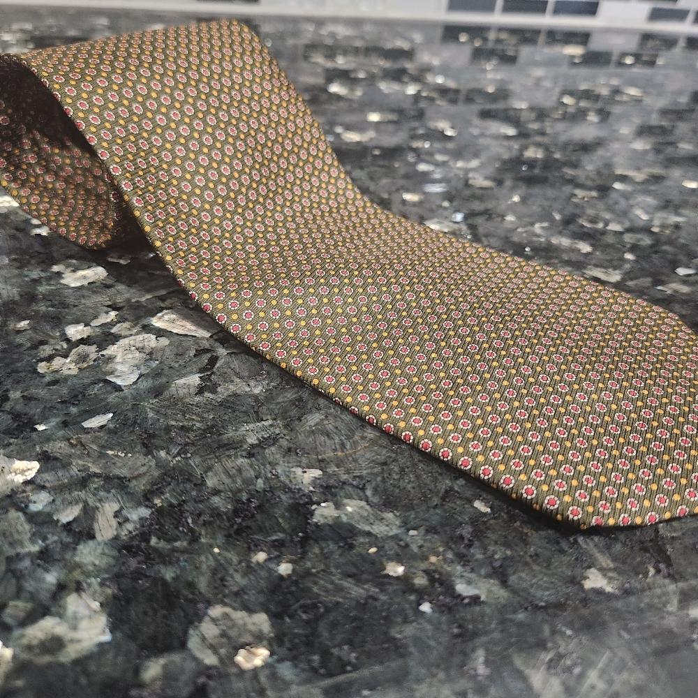 Polo Ralph Lauren Tie Geometric Polka Dot Print 100% Silk